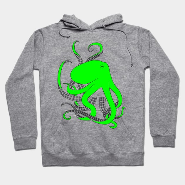 Blue Octopus, hand drawn illustration Hoodie by WelshDesigns